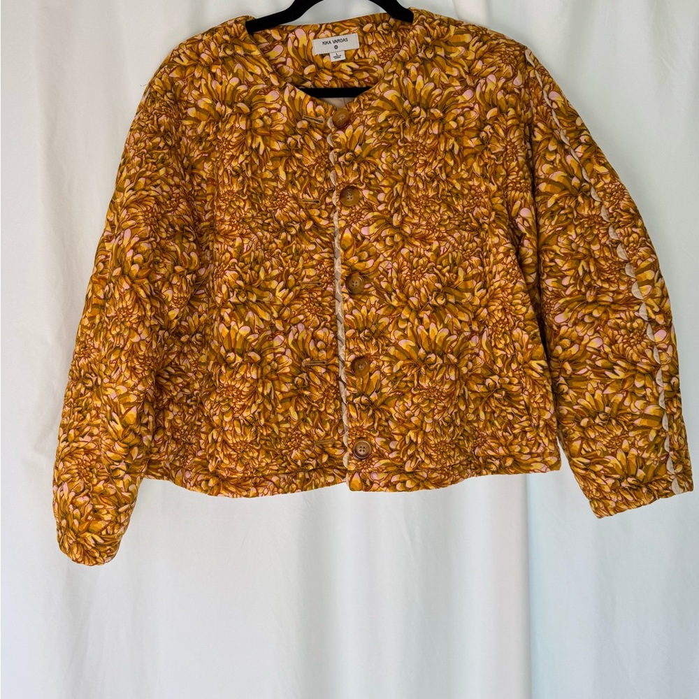Kika Vargas Yellow and Pink Floral Jacket